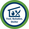 Lifelines Icon Food Hydration Shelter Green PNG