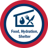 Lifelines Icon Food Hydration Shelter Red PNG